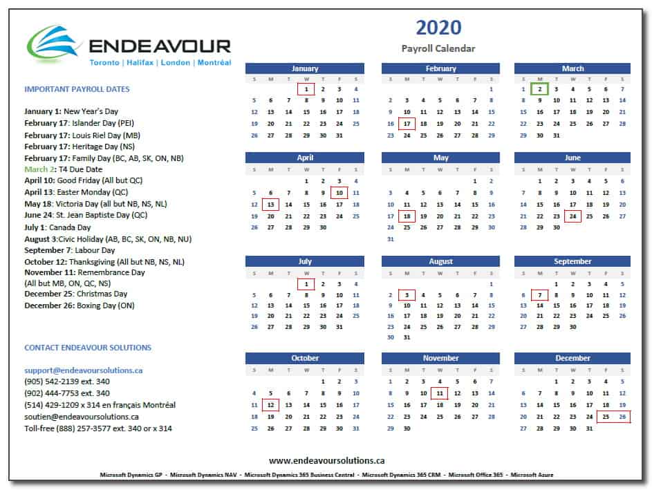 Microsoft Dynamics Canadian Payroll for Microsoft Dynamics — Endeavour