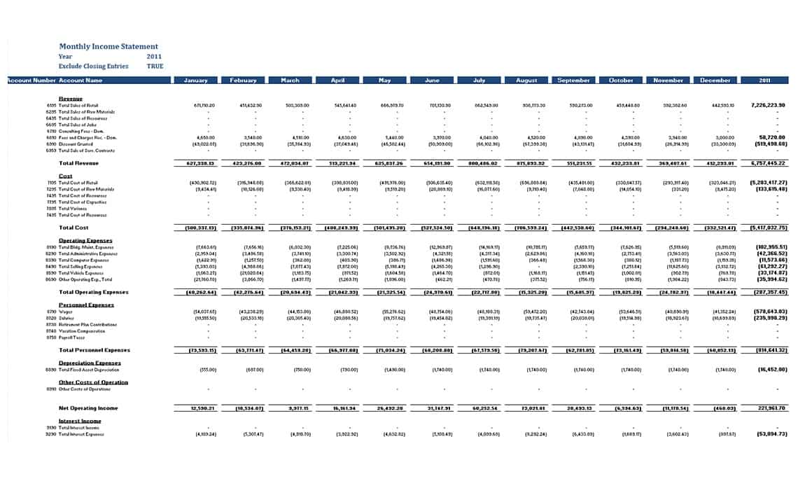 Business Central Income Statement